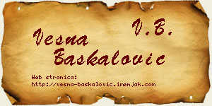 Vesna Baškalović vizit kartica